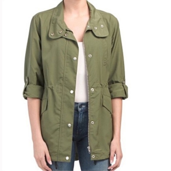 Sanctuary Anthropologie Scout Green Anorak Utility Trench Jacket Women Medium - Picture 1 of 12